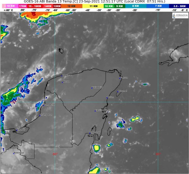 Aquí puedes checar el clima para este jueves 23 de septiembre El Sureste